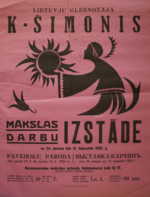 Plakatas. K. ŠIMONIS. DAILĖS DARBŲ PARODA