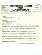 Telegramos, pranešimai apie padėtį Lietuvoje: sukilimą Tauragėje, atentatą prieš A. Voldemarą, Suvalkijos ūkininkų judėjimą ir kitus įvykius