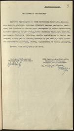 SSRS darbininkų - valstiečių Raudonosios Armijos vadovybės ir Lietuvos vyriausybės atstovų 1939 m. spalio 10 d. susitarimas dėl SSRS kariuomenės išdėstymo Lietuvos Respublikos teritorijoje. 1939 m. spalio 28 d. papildomas susitarimas neskelbti per Lietuvos bei SSRS radiją ir spaudoje žinių apie Lietuvos ir SSRS kariuomenių išdėstymą, sudėtį, apsiginklavimą ir karinį parengimą. Originalai. Kariuomenės įvedimo planas